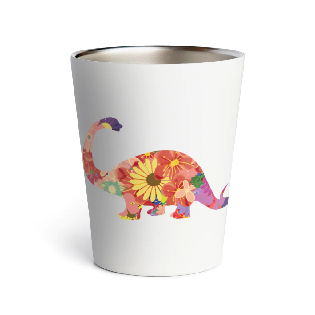 chicodeza by suzuriの花でできたブロントサウルス Thermo Tumbler