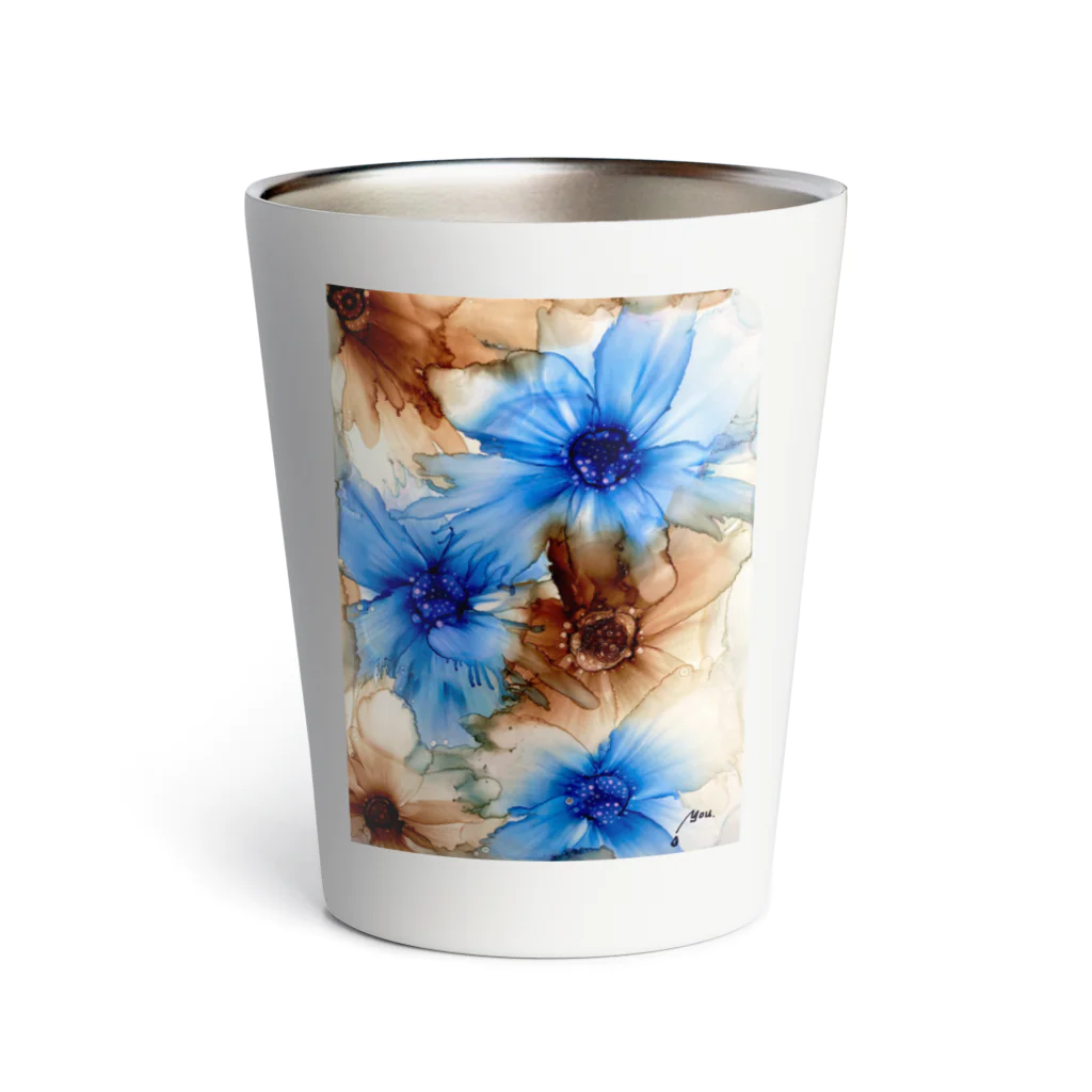 drops.designのネイチャーフラワーインクアート Thermo Tumbler