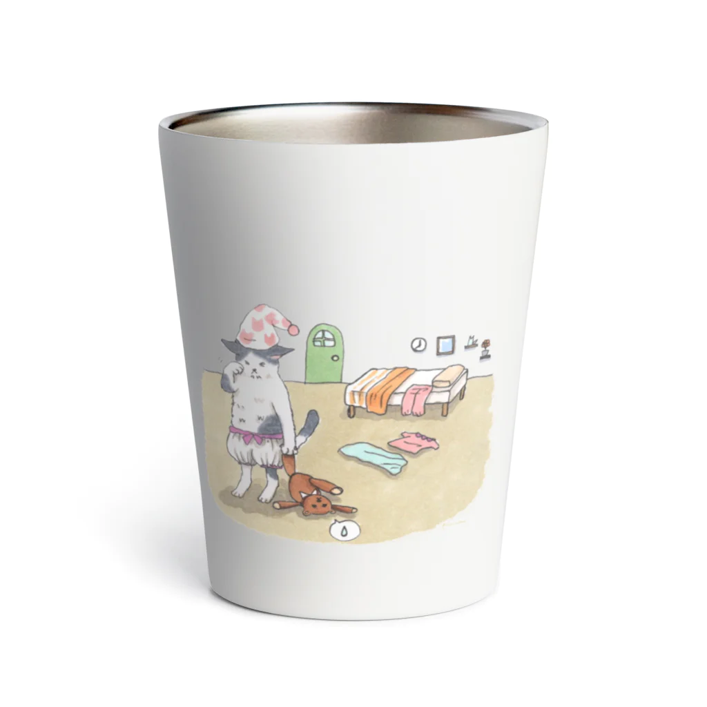 kaoru@nekomangakakuyoのまだねむいの　かぼちゃパンツねこ Thermo Tumbler