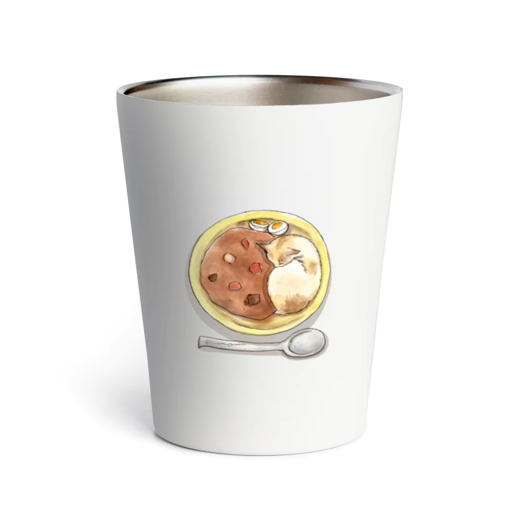 kaoru@nekomangakakuyoのカレーにゃイスねこ Thermo Tumbler