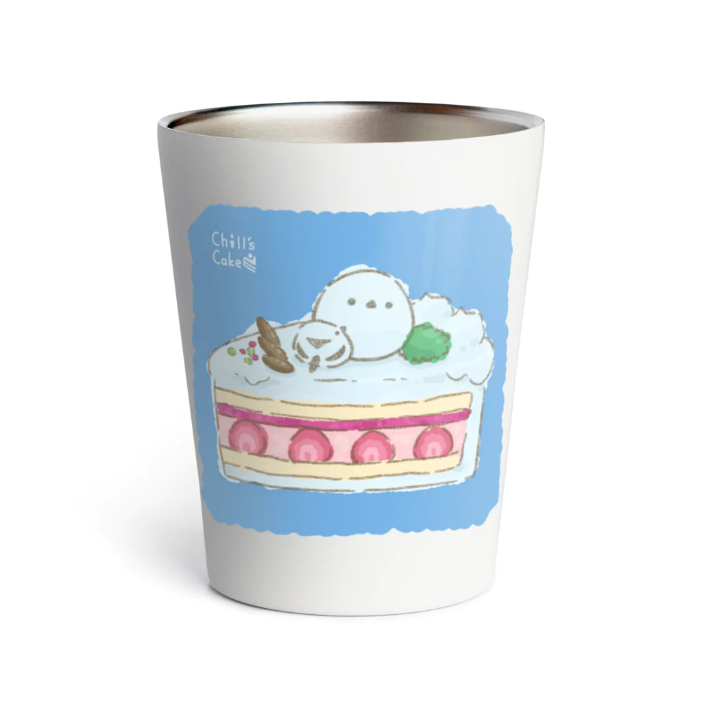 Chill`s Factoryのしろいケーキ シマエナガ Thermo Tumbler