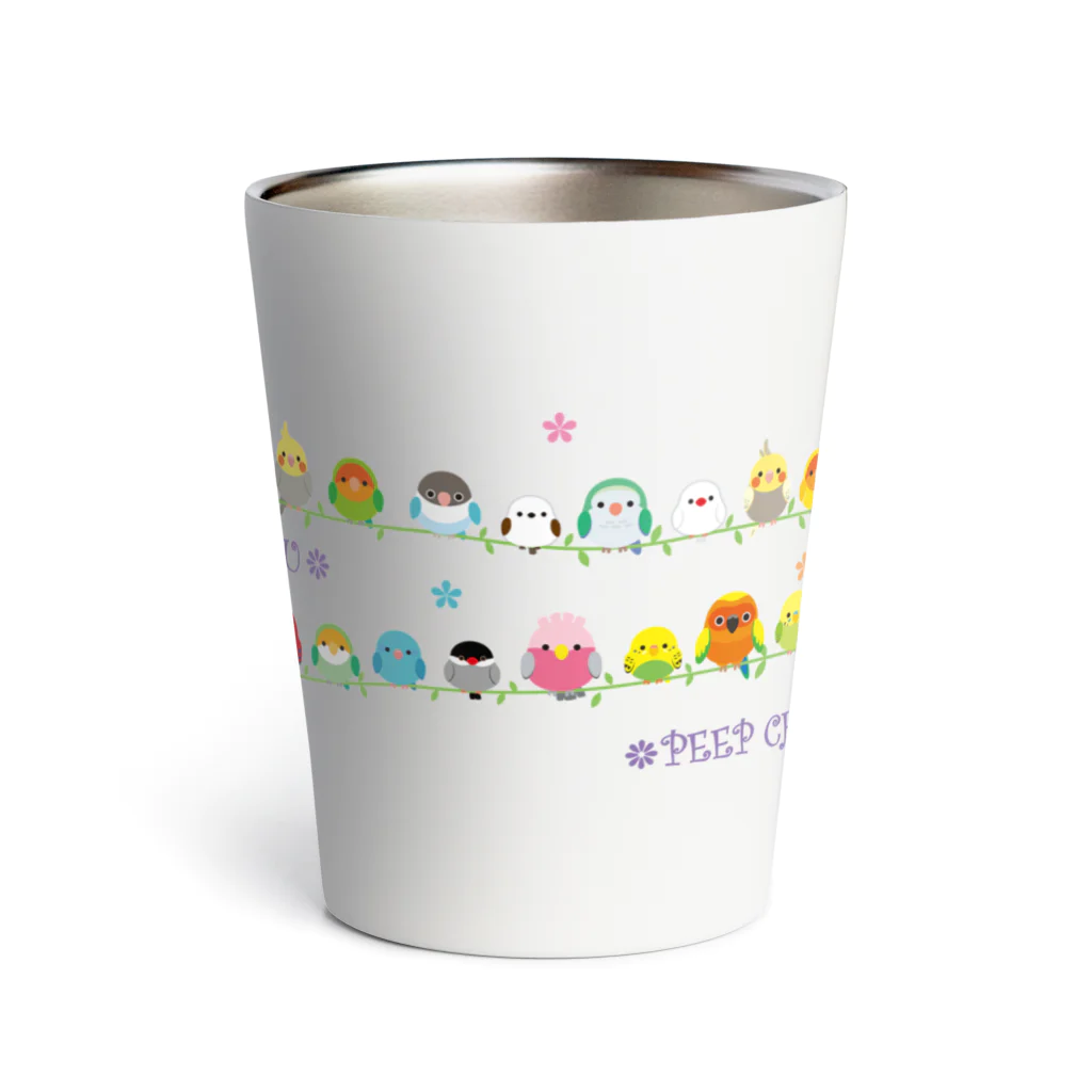 クミコのおみせ ＊PEEP CHUCHU＊のインコたちとコーヒータイム Thermo Tumbler