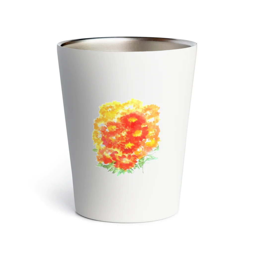 SUZURI.KEY-CHANの7月17日の誕生日花は「百日草」です！ Thermo Tumbler