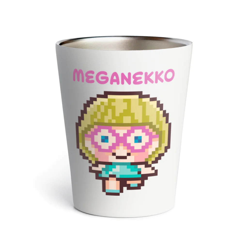 TICTOCのどうぶつショップのめがねっ子（ロゴあり） Thermo Tumbler