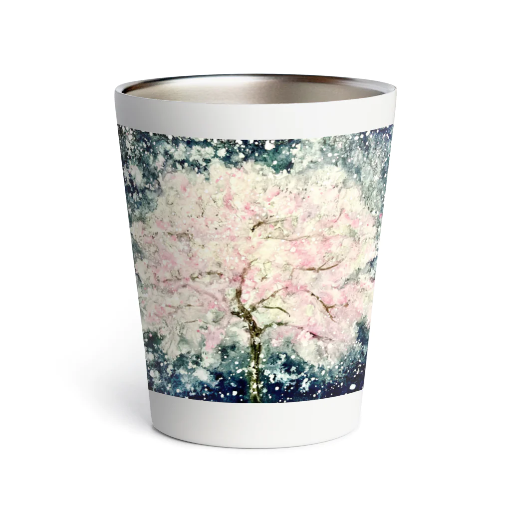 星の銀貨（アナログイラスト）の桜隠し Thermo Tumbler