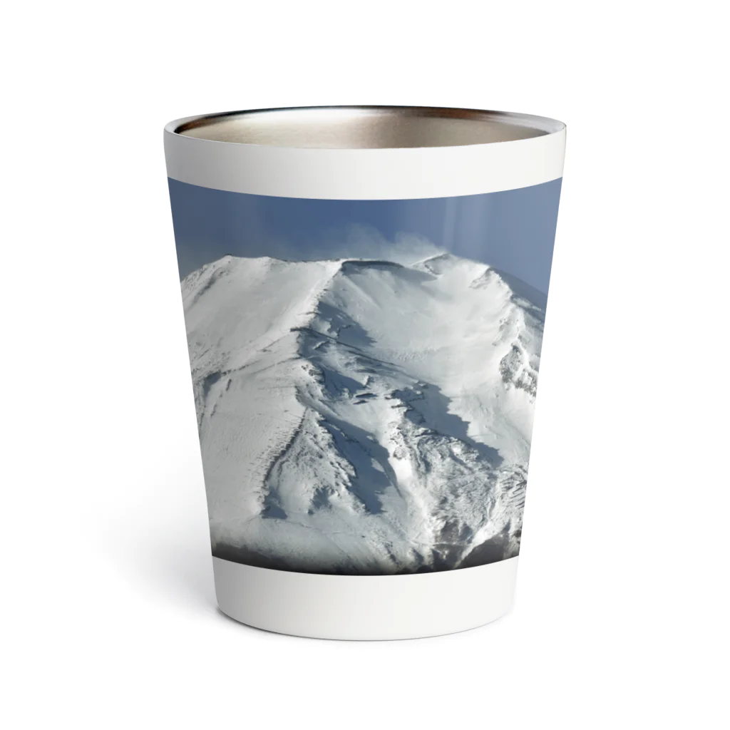 下田村の冠雪した富士山_003 Thermo Tumbler