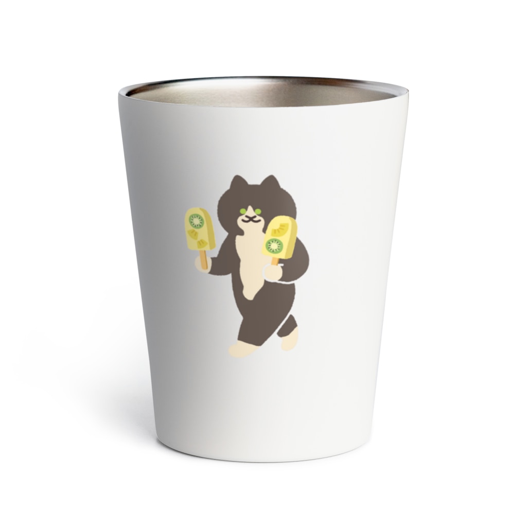 SUIMINグッズのお店のトロピカルアイスをワイルドに運ぶねこ Thermo Tumbler
