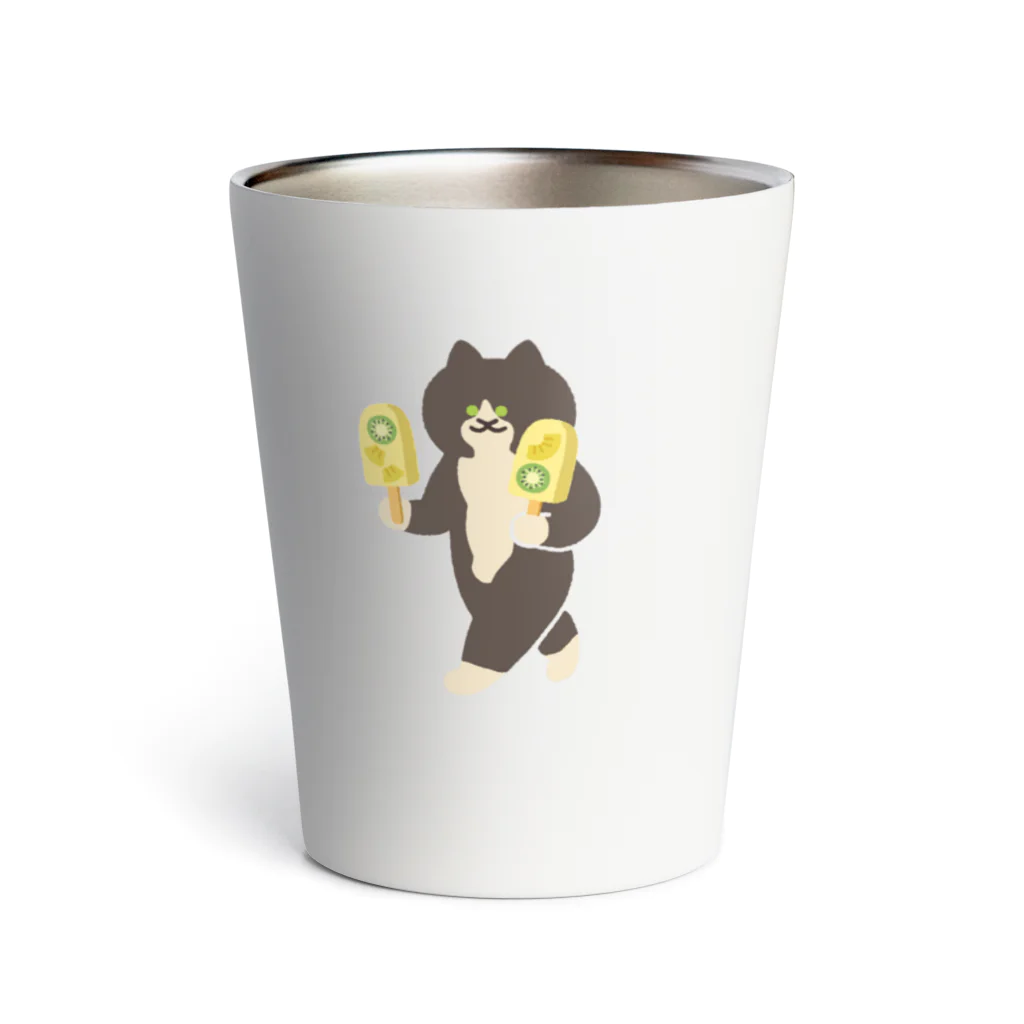 SUIMINグッズのお店のトロピカルアイスをワイルドに運ぶねこ Thermo Tumbler