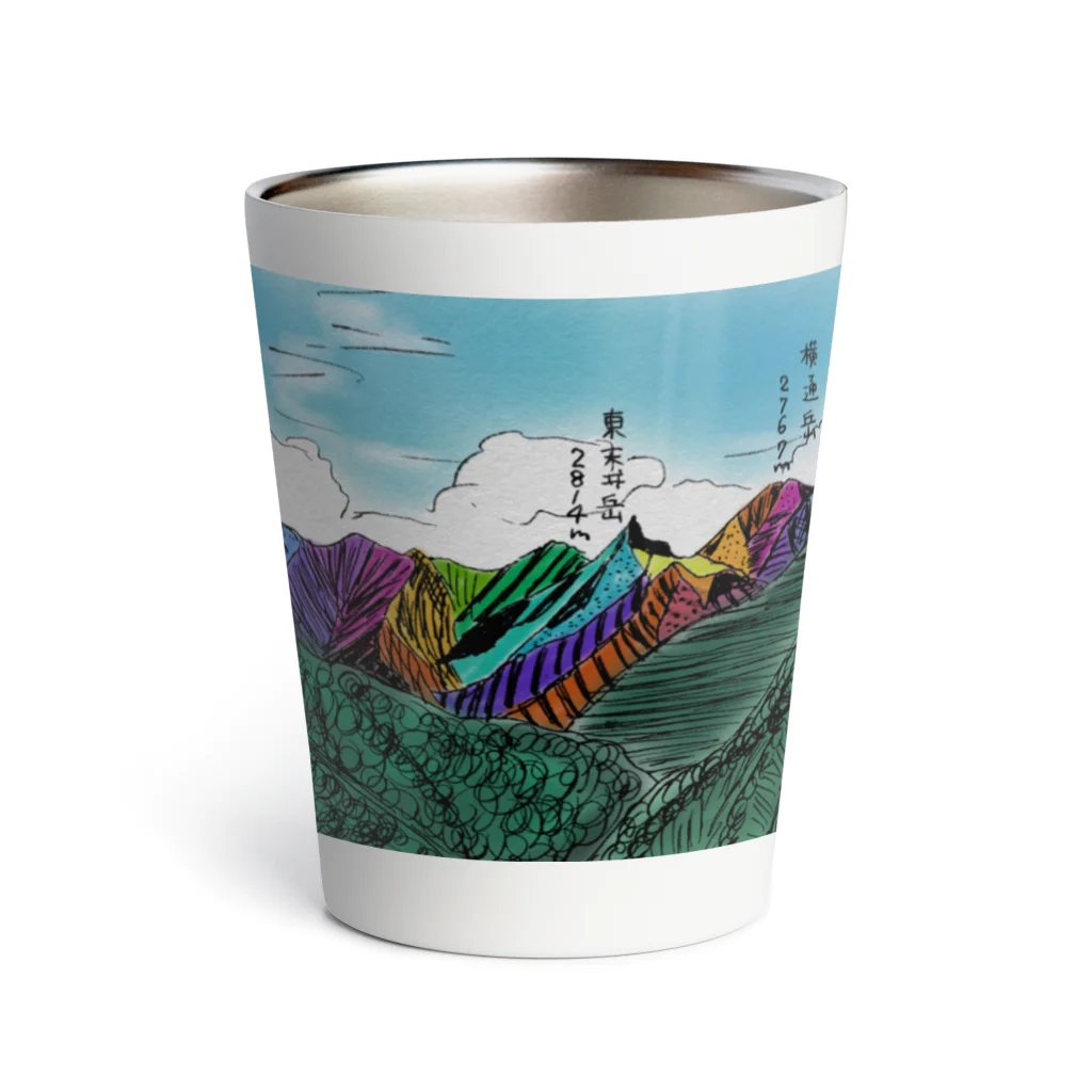 Lunannieの涸沢ヒュッテから見える山々 Thermo Tumbler