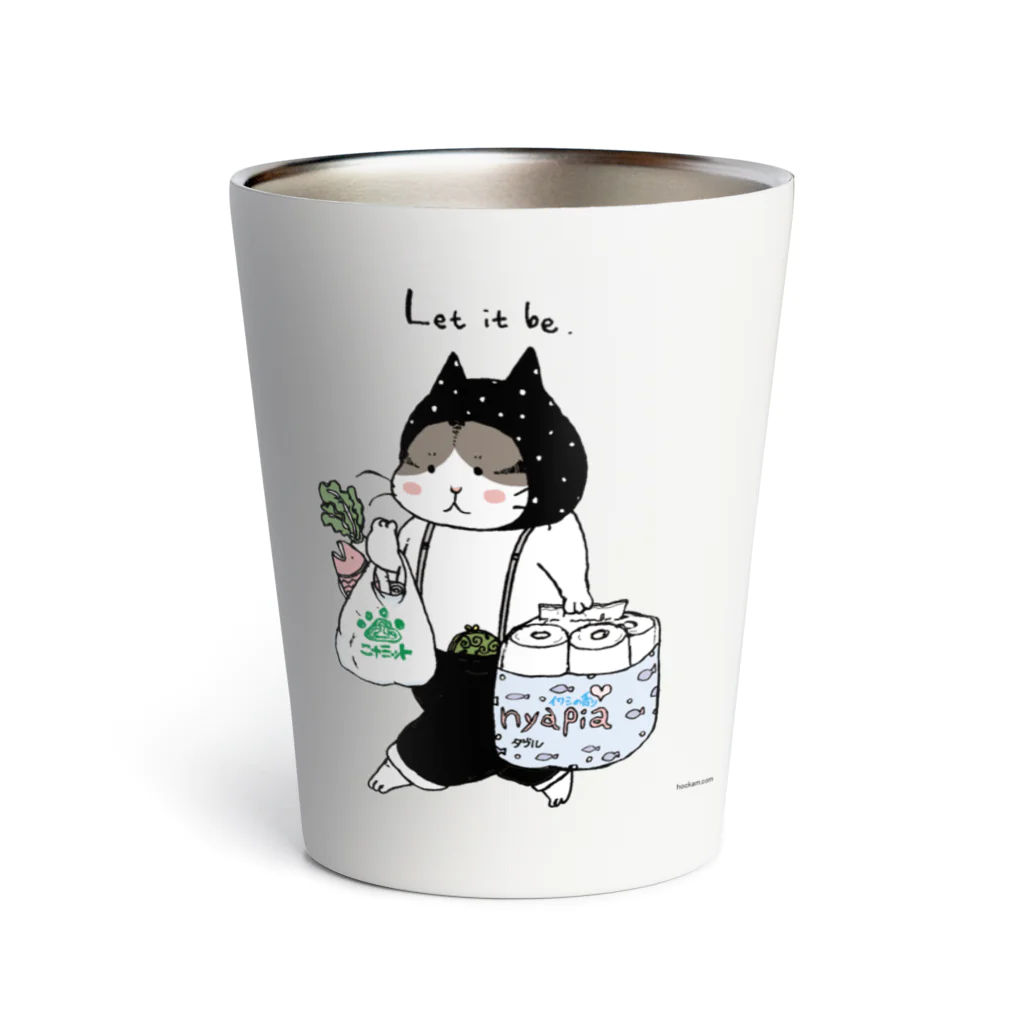 ほっかむねこ屋（アトリエほっかむ）のお買い物ねこ Thermo Tumbler