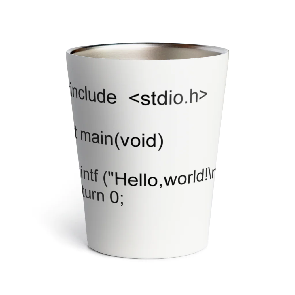 ぬのC言語 HelloWorld 黒一色 Thermo Tumbler