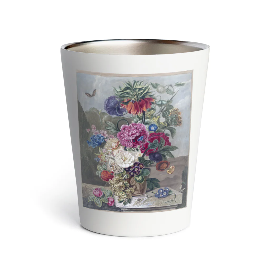 PALA's SHOP　cool、シュール、古風、和風、のflower arrangement アントニー・ヴァン・デン・ボス 1778-1838年 Thermo Tumbler