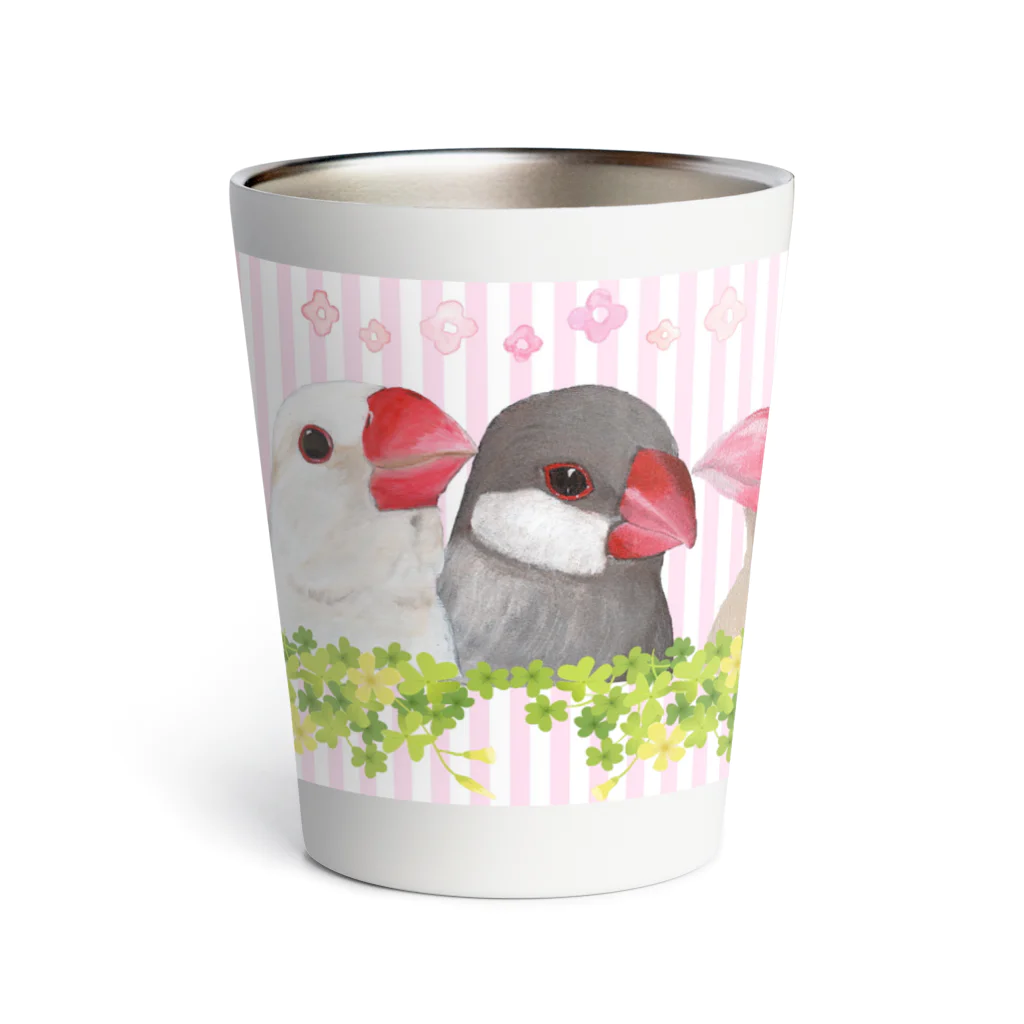 きゃぴあてれびショップ（スズリ店）の文鳥・ぶんちょ～ず｜スズリ限定デザイン グッズ　Jsparrowava sparrow Thermo Tumbler