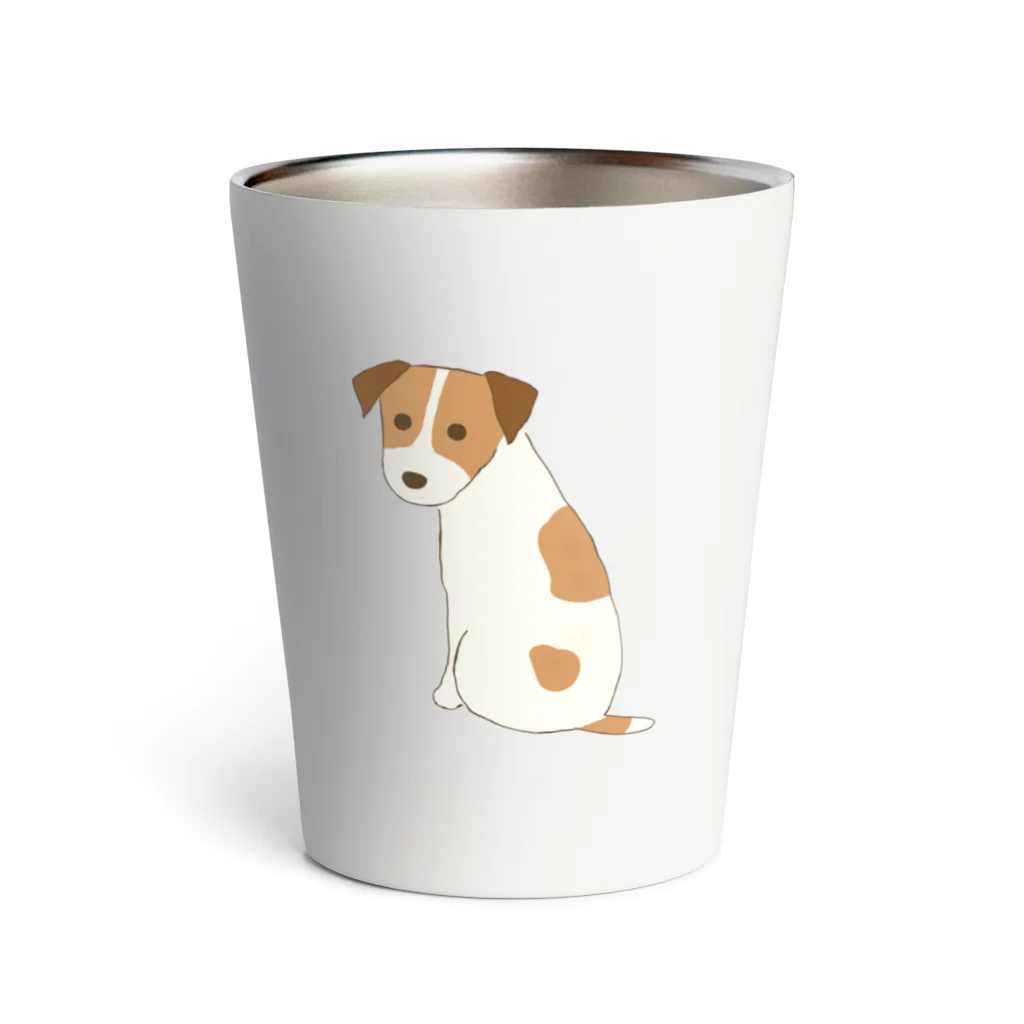 犬のイラスト／ゆいたっくの振り向くジャックラッセルテリア Thermo Tumbler
