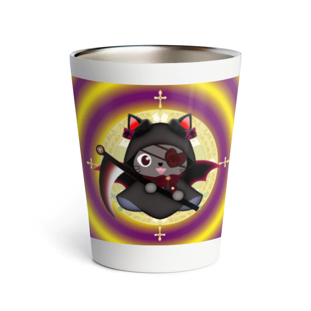 inside-workのデスにゃん (little dark cat) Thermo Tumbler