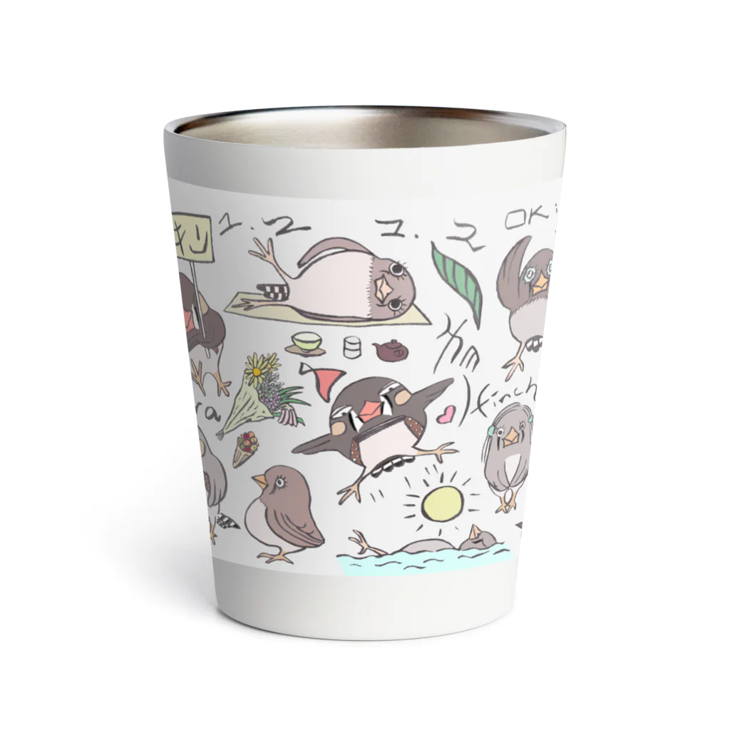 みつぞno鳥絵店の錦花鳥たち Thermo Tumbler