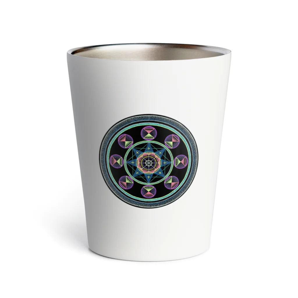 点描曼荼羅グッズのMandala#1(丸) Thermo Tumbler