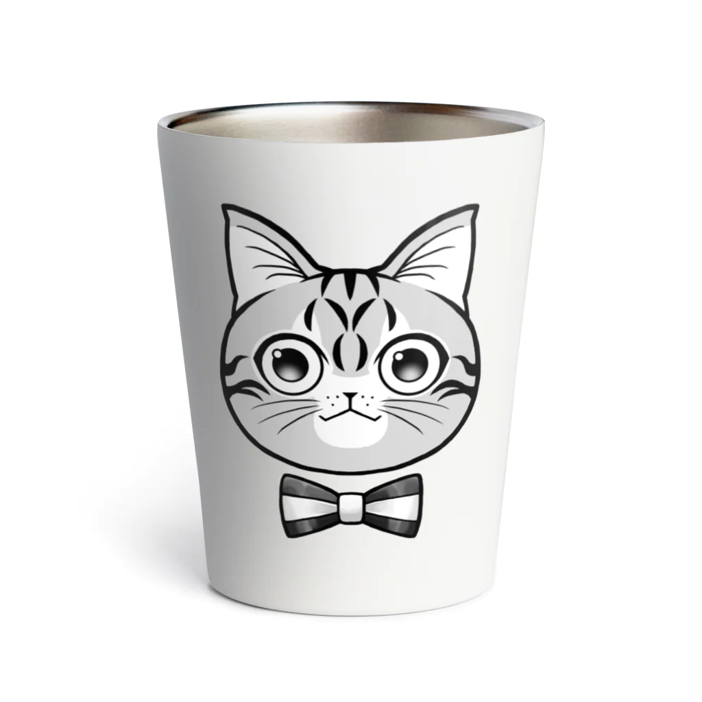 02のねこ-モノクロ Thermo Tumbler