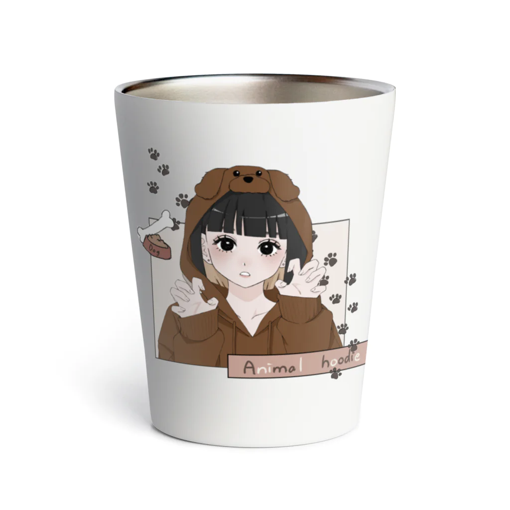 bellchi STUDIOのAnimal hoodie cute girl Thermo Tumbler