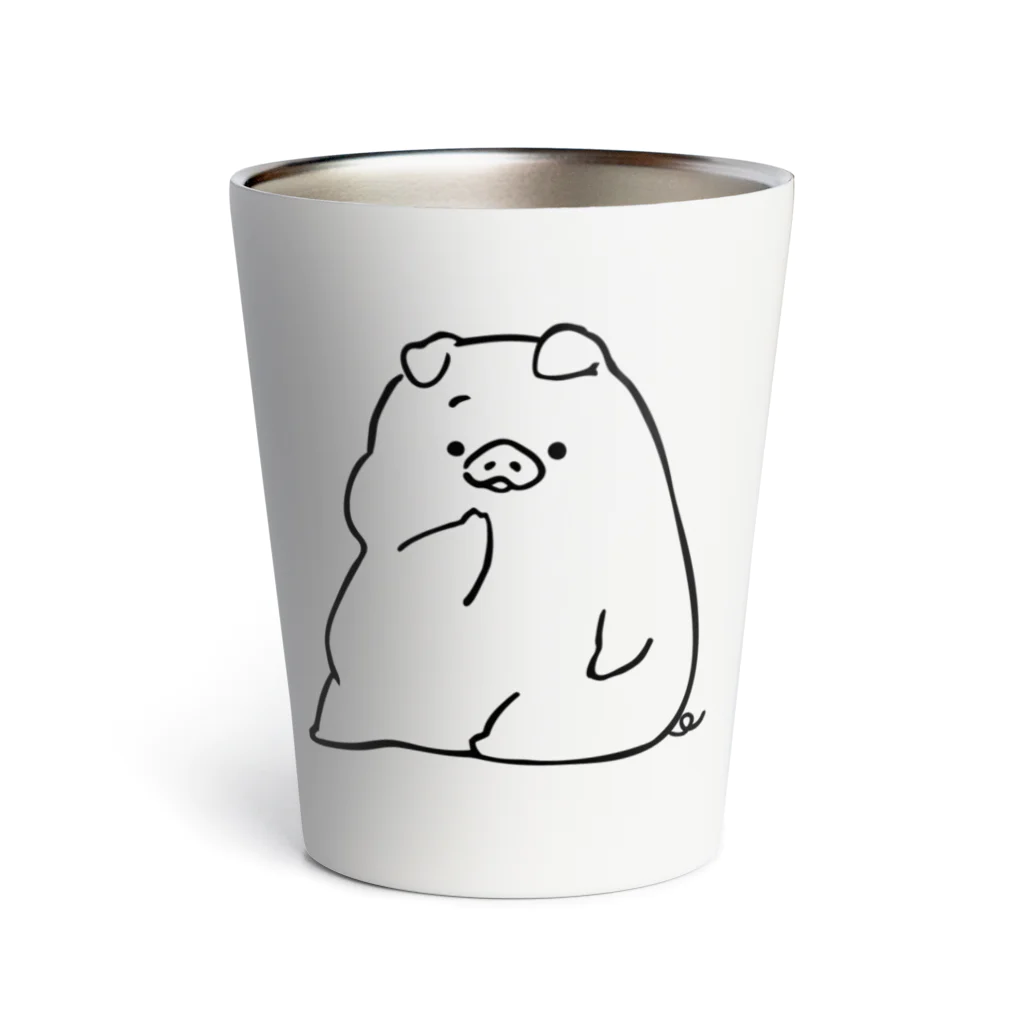 前髪ぱっつん◆SUZURI店の3匹の豚 Thermo Tumbler