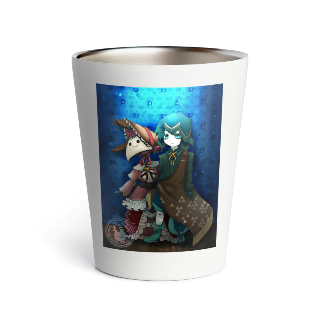 空棘堂のシーラカンスくんと風船ちゃん Thermo Tumbler