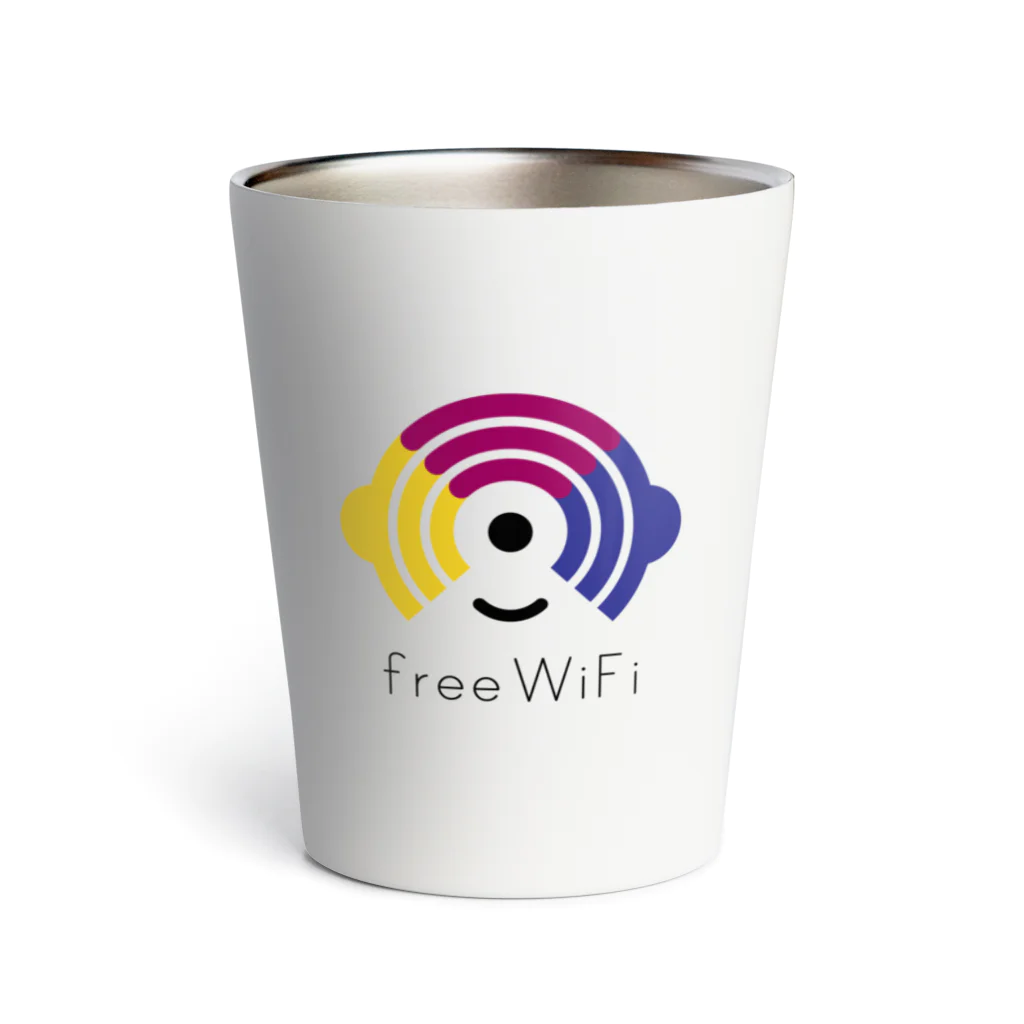 Free-WiFiのFree WiFi ロゴ グッズ（薄地） Thermo Tumbler