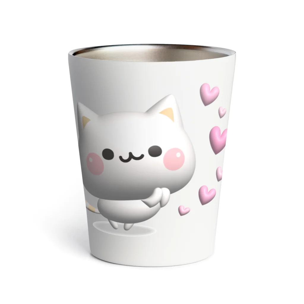 DECORの気づかいのできるネコ　ハート（ぷっくり風）ver. Thermo Tumbler