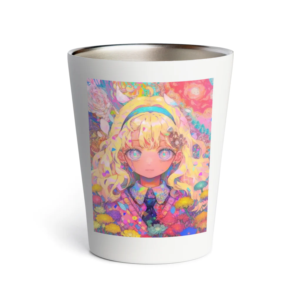 HimizuMenouの花に包まれた制服少女 Thermo Tumbler