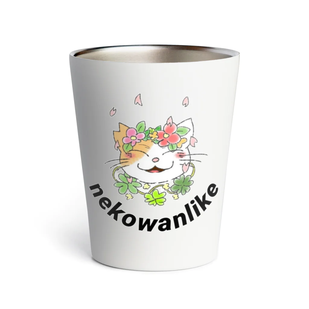 nekowanlikeのnekowanlikeさくら猫 サーモタンブラー