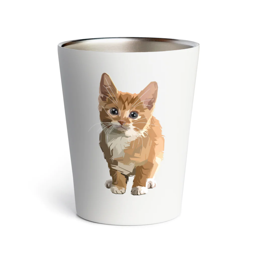 Zonelandの面白い猫、ケティ、猫の家 Thermo Tumbler