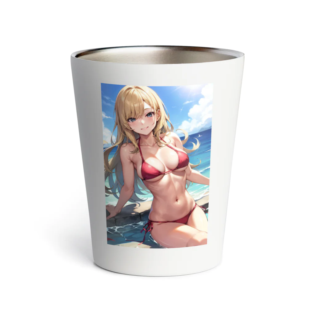 天乃鯱の金髪ギャルのビキニ Thermo Tumbler