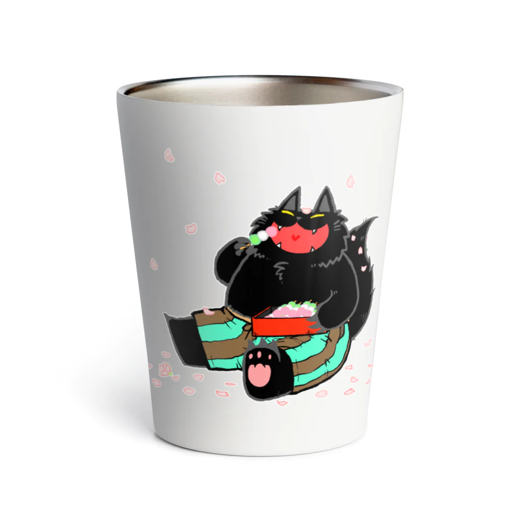 そのへんの黒猫の花よりなんとか Thermo Tumbler