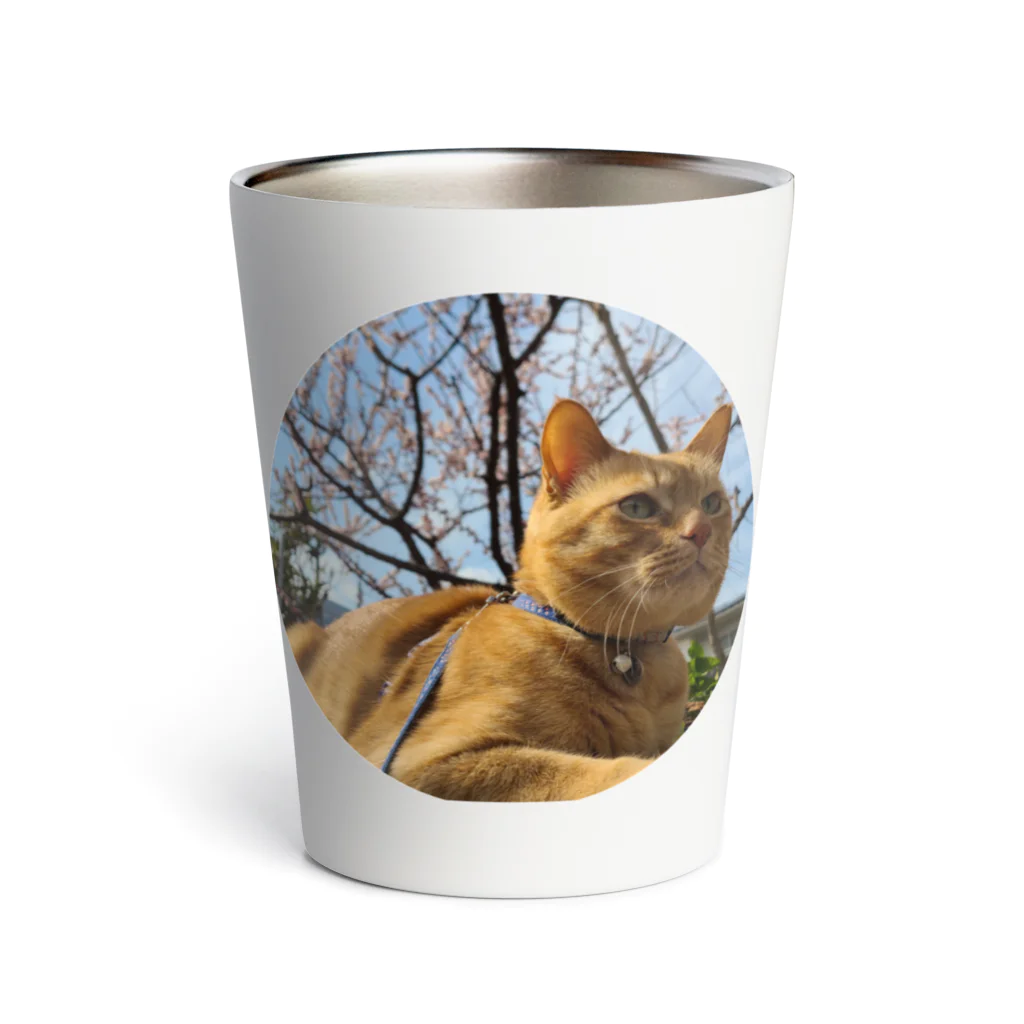 うちの末っ子画伯の猫ですかね Thermo Tumbler