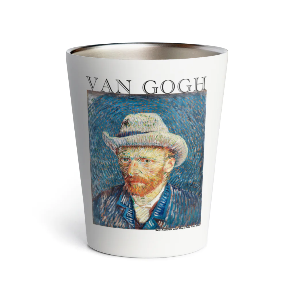 MUGEN ARTのゴッホ　灰色のフェルト帽の自画像　Vincent van Gogh  サーモタンブラー