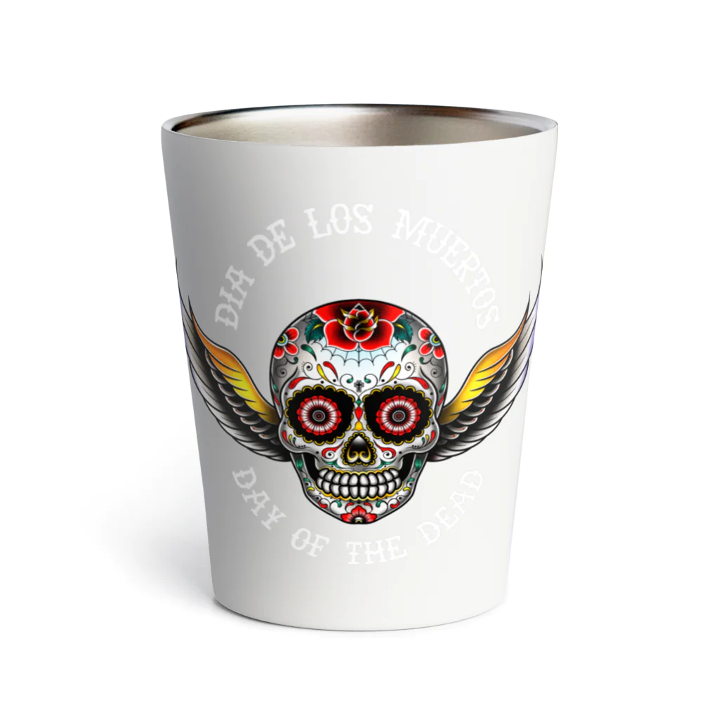 Demon Lord 9 tailsの『Dia De Los Muertos🌹（白）』 Thermo Tumbler