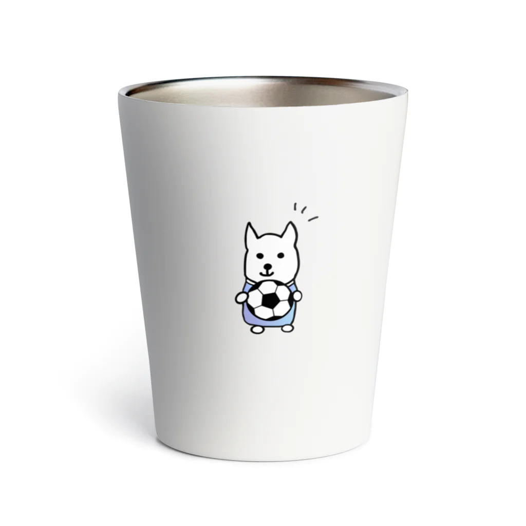 ひろねこさんの冒険*♡･゜のサッカー犬さん♪Part2（背景なし） Thermo Tumbler