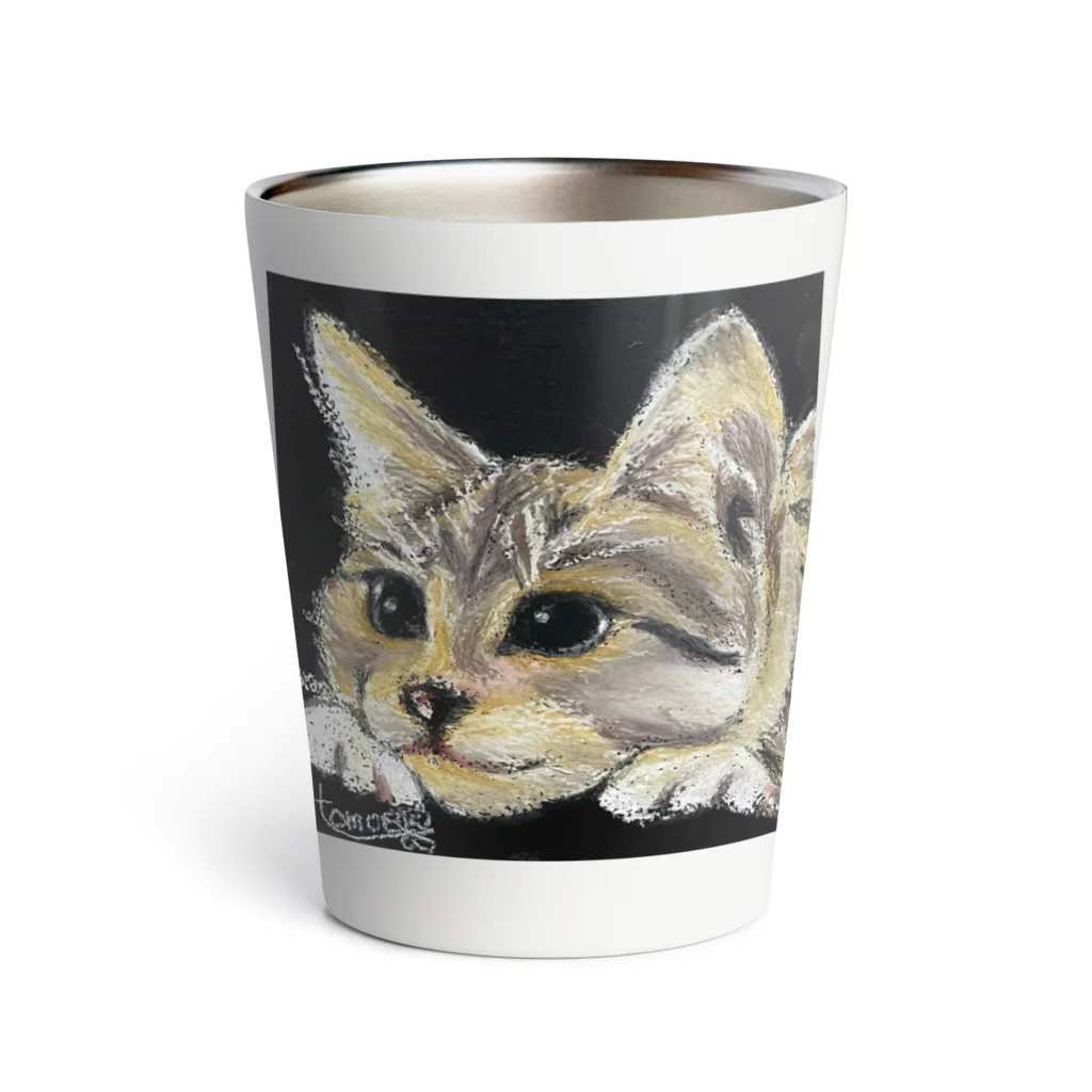 チョークアートグッズ😊のチョークアートの子猫ちゃん😊 Thermo Tumbler