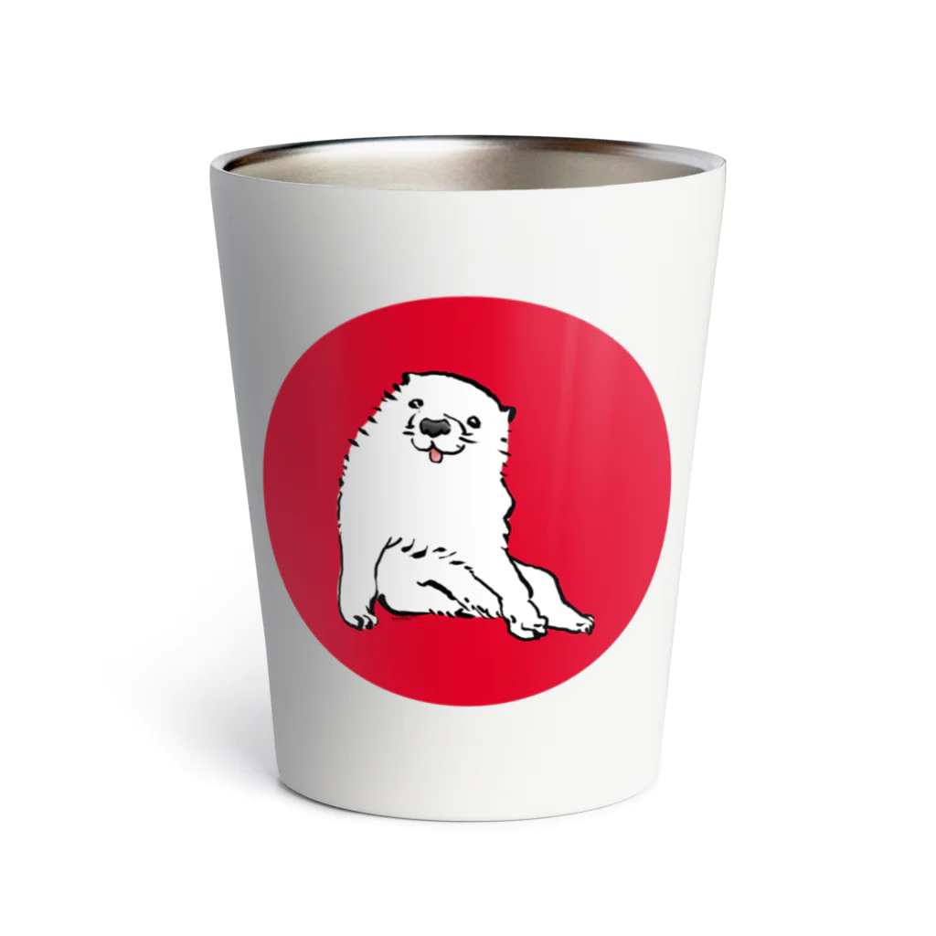 ふくふく商店の長沢芦雪の「あの犬」※日の丸バージョン Thermo Tumbler