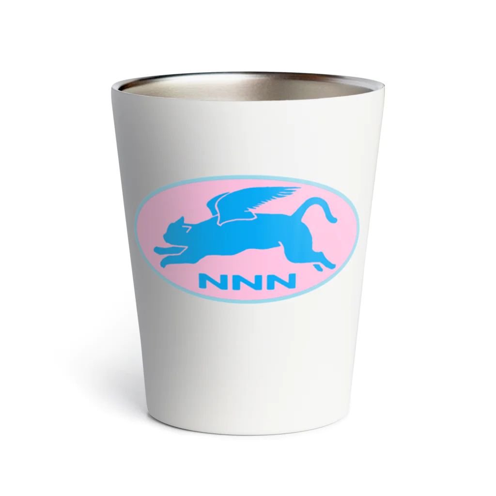 9livesworkのNNN（ねこねこネットワーク）ロゴっぽ。みずいろ Thermo Tumbler