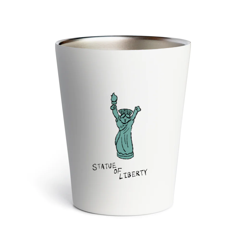 とある丸眼鏡の描き散らしのSTATUE OF LIBERTY_透明 Thermo Tumbler