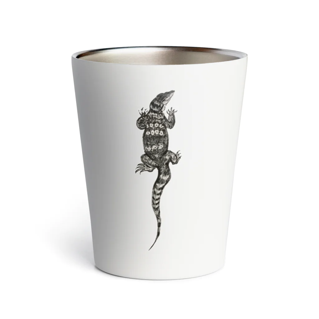 cats&reptiles cafe Odd eyeの墨(ズミ)オオトカゲグッズ。 Thermo Tumbler