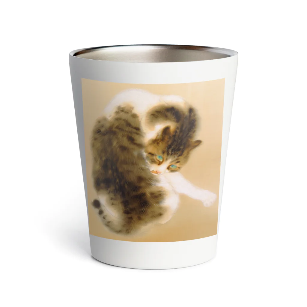 猫アートグッズの竹内栖鳳《班猫》 Thermo Tumbler