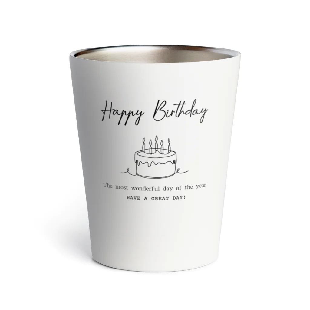 これいいかもTシャツ製作所のHappy Birthday　シンプル Thermo Tumbler