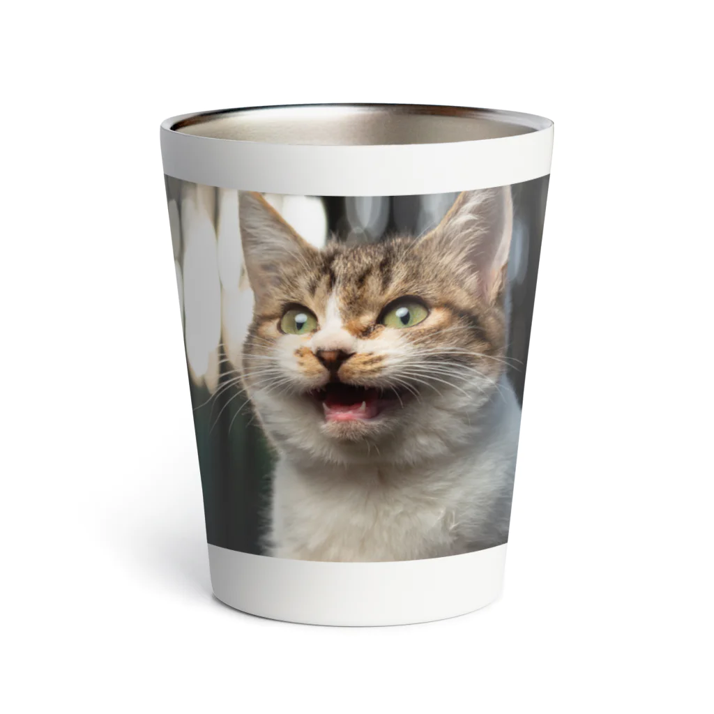 kinoshitasouの森の中で子猫がニャーン♪ Thermo Tumbler