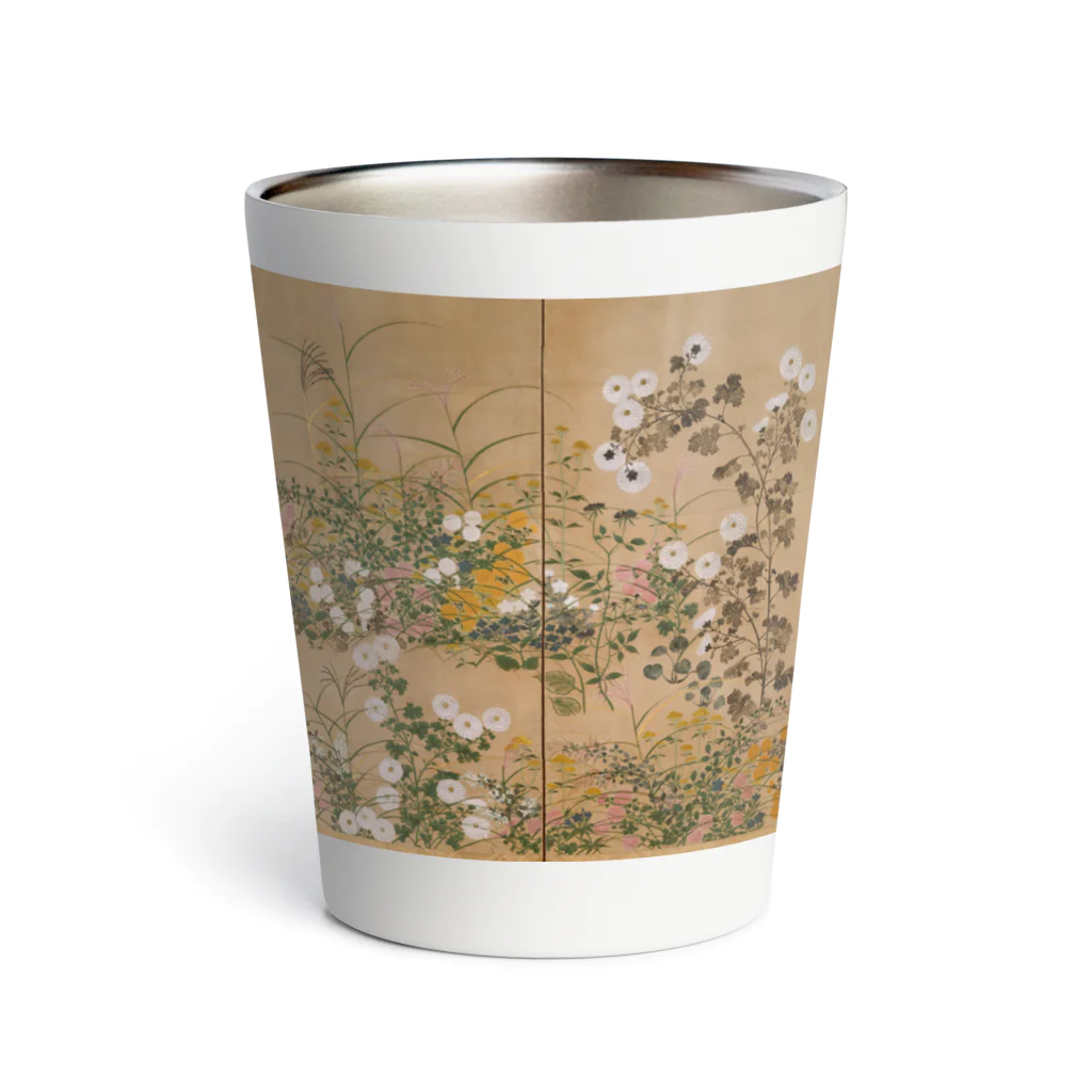 寿めでたや(ukiyoe)の日本画：尾形光琳_秋草図 右隻 Thermo Tumbler