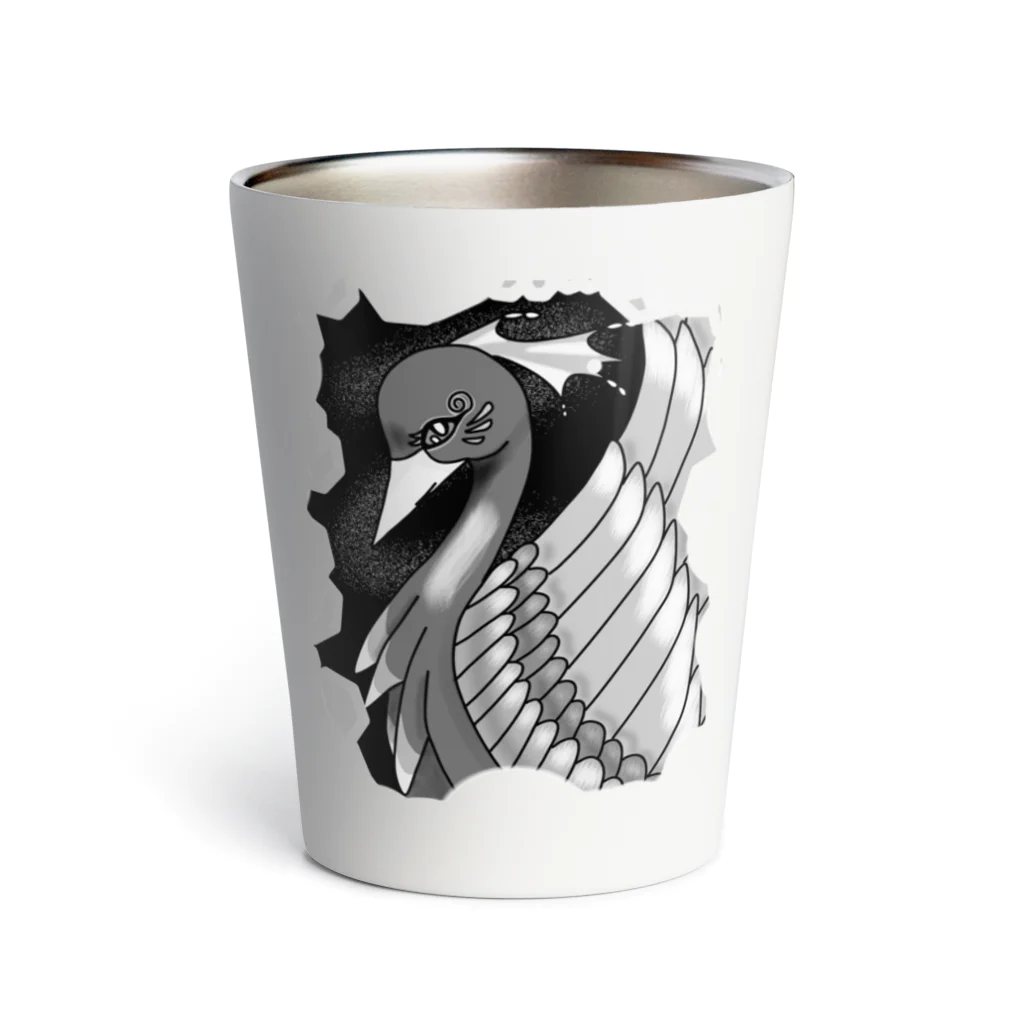 greetenの不死鳥アート　モノクロ Thermo Tumbler