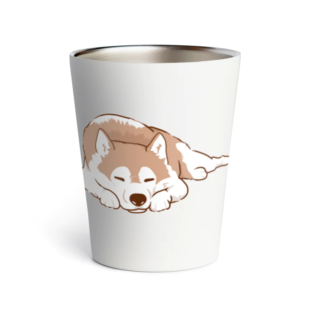 WANPU  by YUn.のチョコカラー　眠るハスキー　 Thermo Tumbler