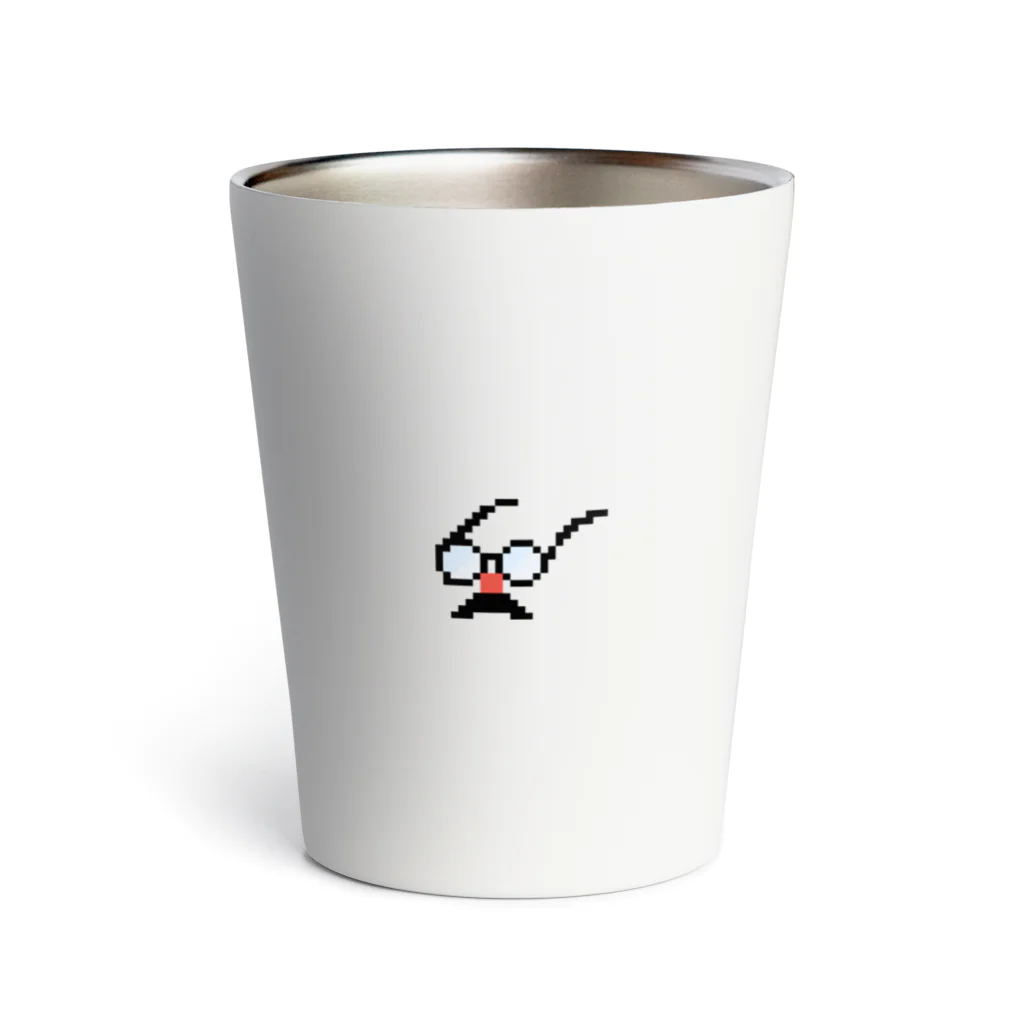 satayaのドット絵の鼻メガネです Thermo Tumbler