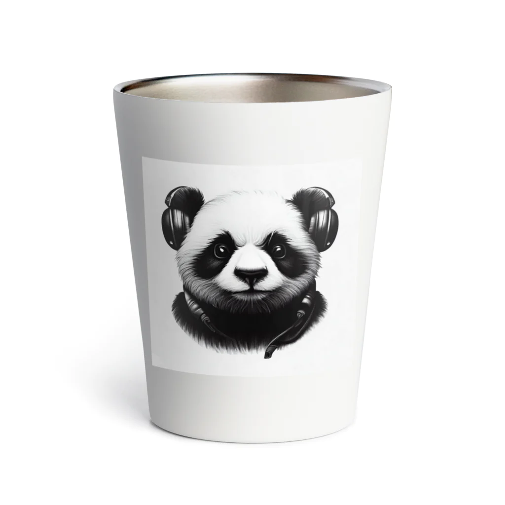 Shiba_IncのHeadphones & Pandas（ヘッドホン & パンダ） Thermo Tumbler