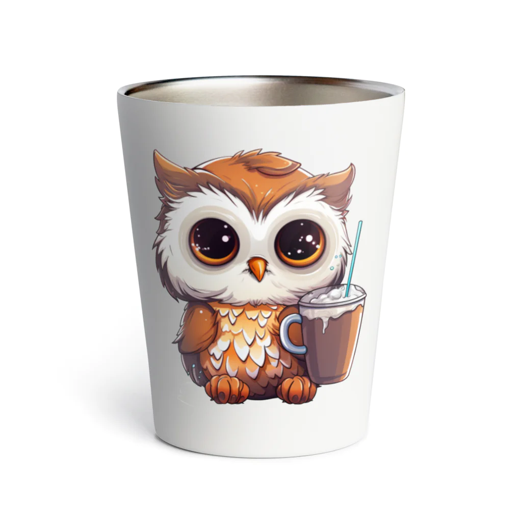 Vasetti_pressのフクロウとコーヒー Thermo Tumbler